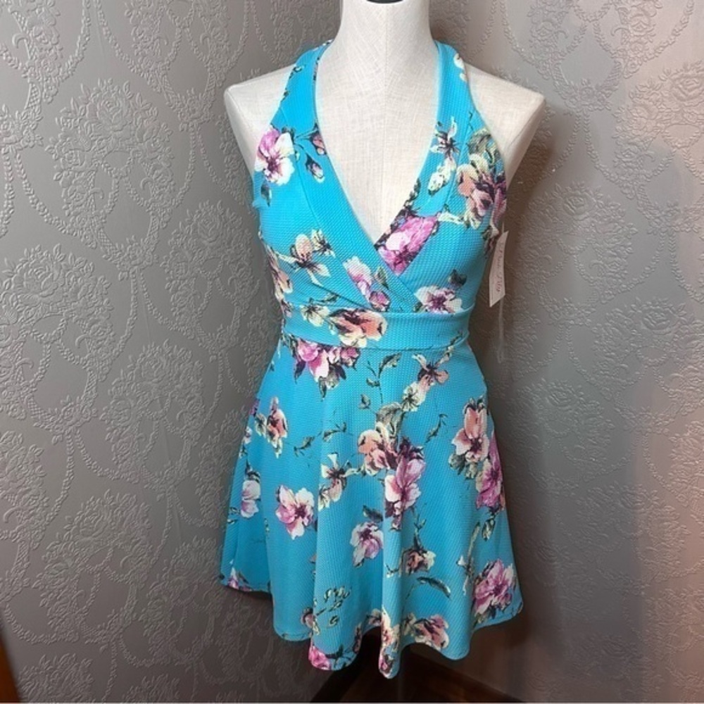 Pink Lily Dress Floral halter small new nwt
